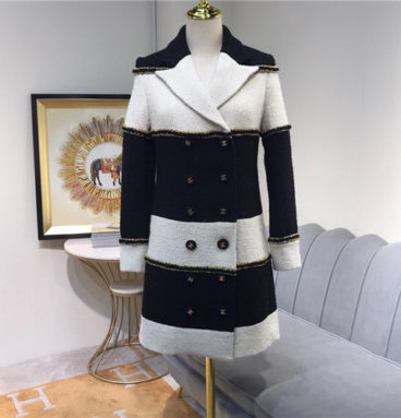 chanel tweed double breasted coat