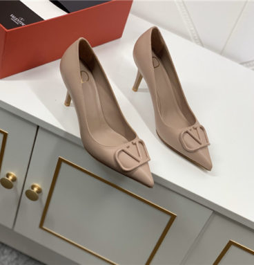 valentino logo leather high heels