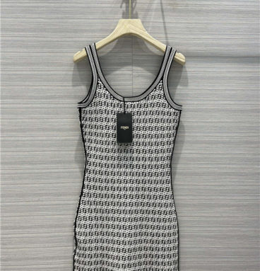 fendi knitted suspender dress