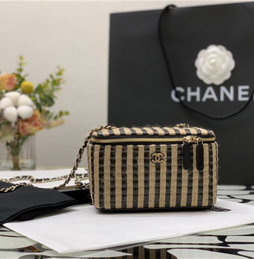 chanel woven cosmetic bag