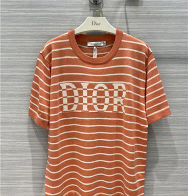 dior striped logo knit short sleeve