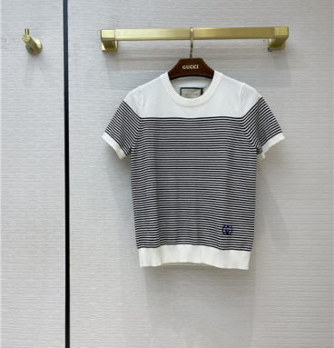 gucci striped knit short sleeve