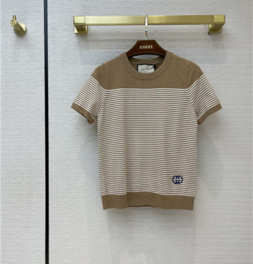 gucci striped knit short sleeve