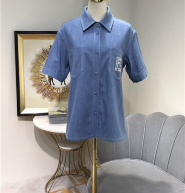 fendi embroidered FF short sleeve shirt