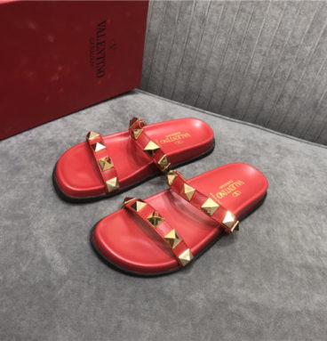 valentino rivet flat slippers