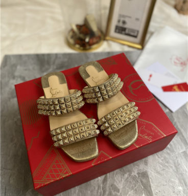 christian louboutin square studs slippers sandals