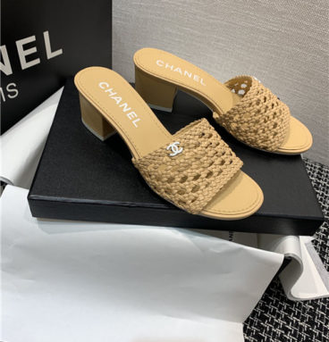 chanel high heel sandals slippers