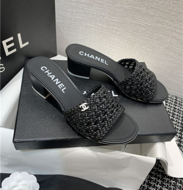 chanel high heel sandals slippers