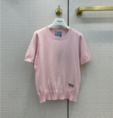 prada pink short-sleeved sweater