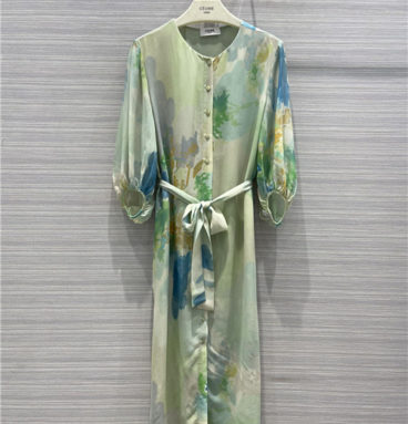 celine printed silk dress