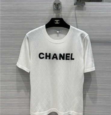 chanel logo knitted t shirt