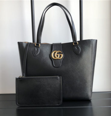gucci leather shopping bag