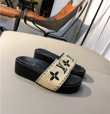 lv jumbo platform mule slippers