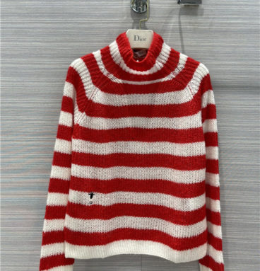 dior mohair striped turtleneck sweater