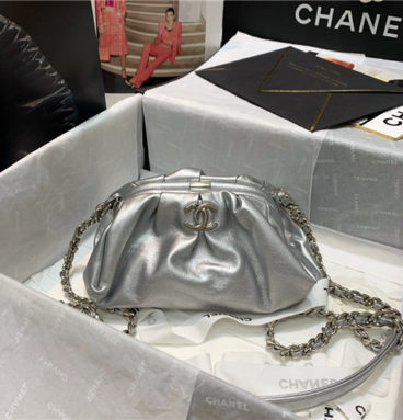 chanel silver shoulder bag