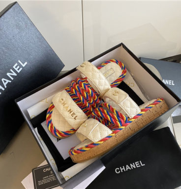 chanel twine woven sandals