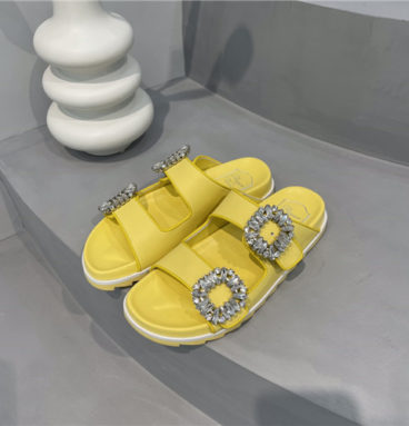 roger vivier diamond buckle slippers