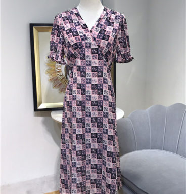 chanel printed silk dress