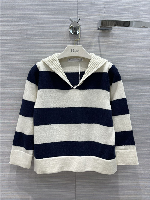 dior striped shawl sweater