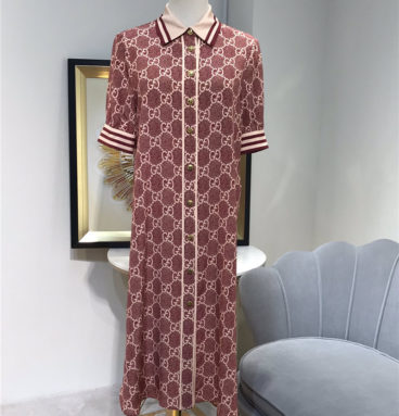 gucci printed silk dress
