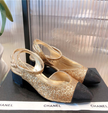 chanel low heel sandals
