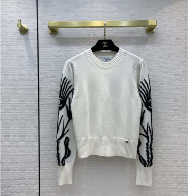 chanel jacquard pattern knitted sweater