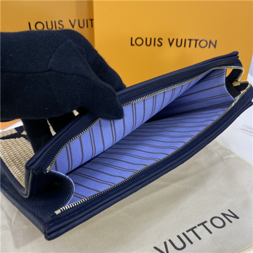 Louis Vuitton Toiletry Pouch Monogram Giant Raffia 26 Blue 1039111