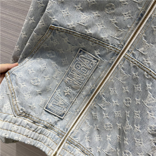 Louis Vuitton 2021 x NBA II Zip-Through Denim Hoodie Denim Jacket - Blue  Outerwear, Clothing - LOU445233
