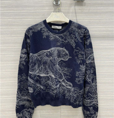 dior embroidered cashmere knit sweater