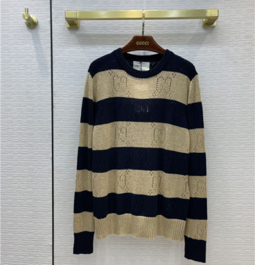 gucci striped gg knitted sweater