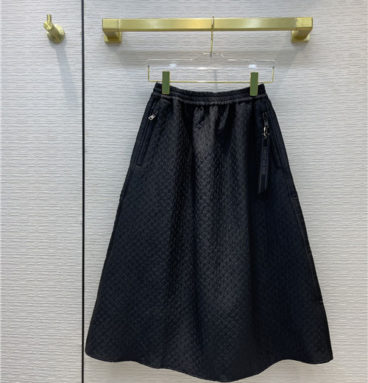 dior seersucker black skirt