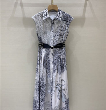 dior sleeveless printed dress