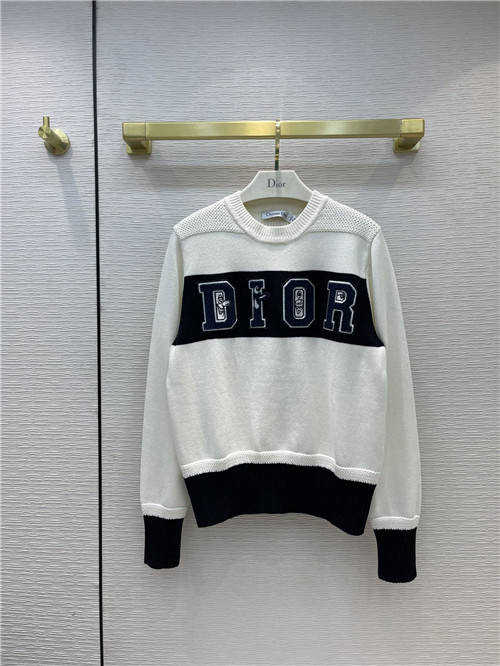 dior logo embroidered knitted sweater