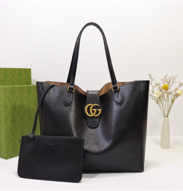 gucci medium tote with double g leather bag