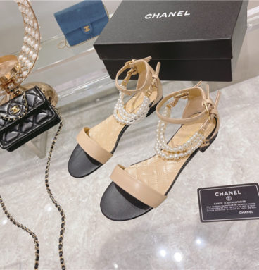 chanel pearl sandals womens