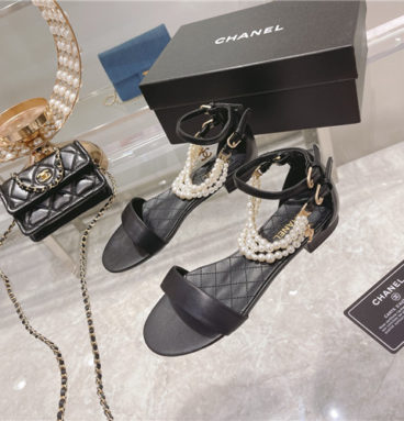 chanel pearl sandals womens