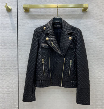 Balmain Sheepskin Motorcycle Leather Jacket