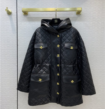 chanel diamond leather jacket coat