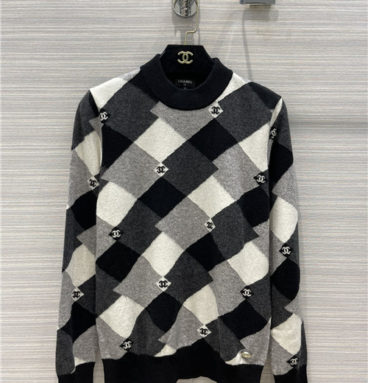 chanel logo cashmere top sweater