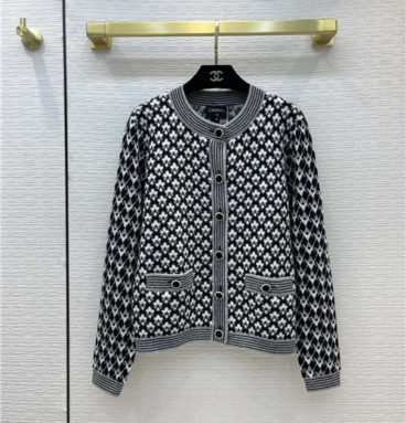 chanel pattern knitted cardigan