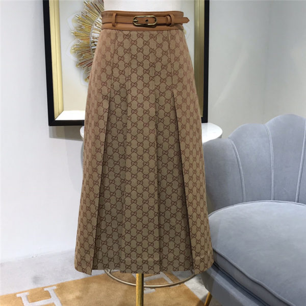 gucci gg pleated skirt