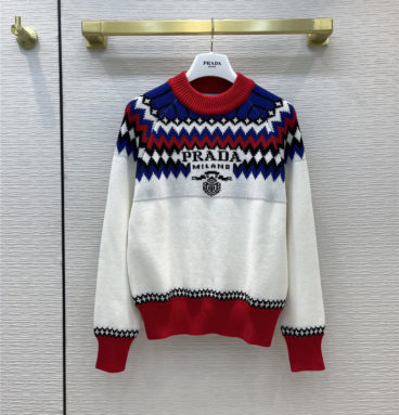 prada crew neck knitted sweater