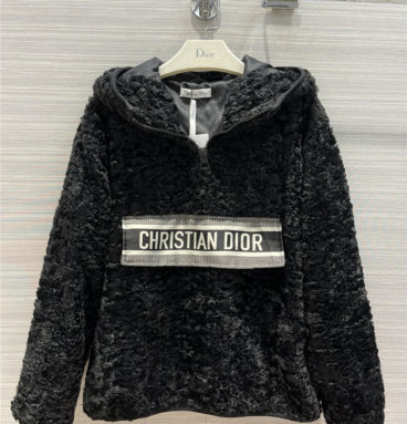 dior lamb wool hooded jacket