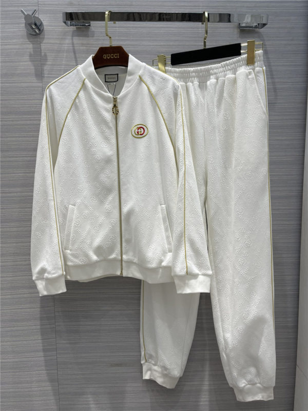 gucci white sports suit