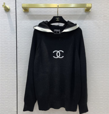 chanel hooded knitted sweater