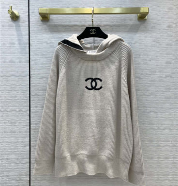 chanel hooded knitted sweater