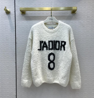 dior j'adior letter "8" white sweater