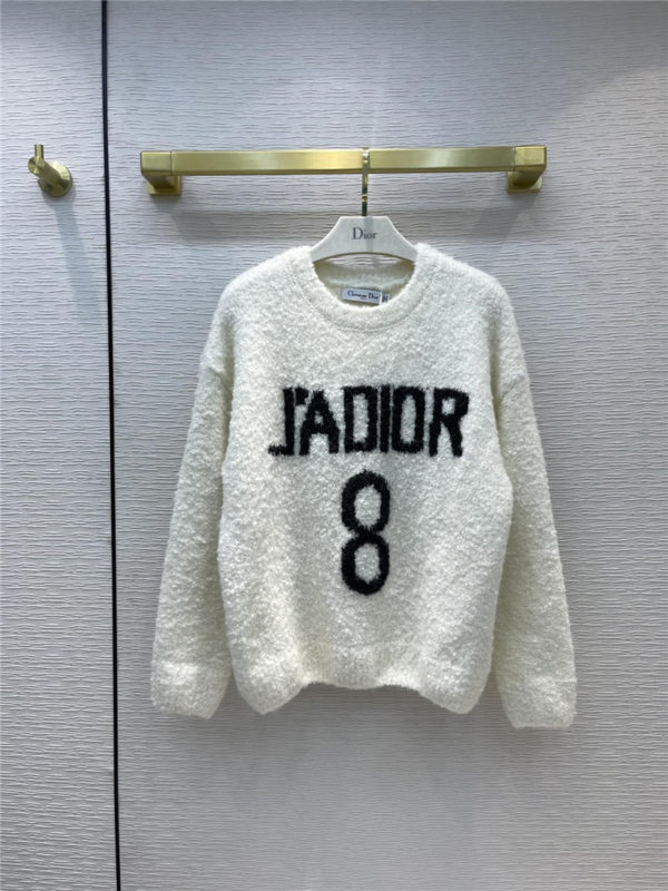 dior j'adior letter "8" white sweater
