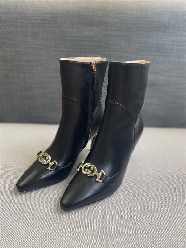 gucci pointed toe high-heeled ankle boots