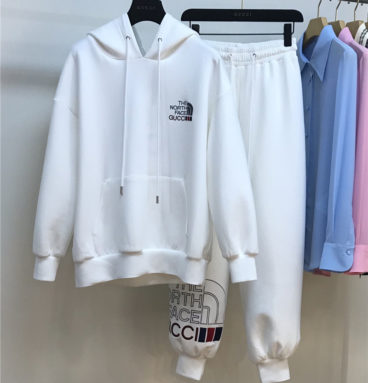 gucci embroidered letter logo sports suit